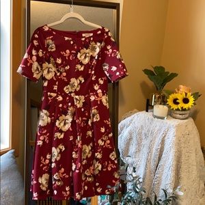Red floral dress